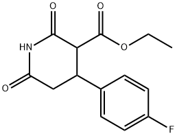 3-Piperidinecarboxylic acid, 4-(4-fluorophenyl)-2,6-dioxo-, ethyl ester Struktur