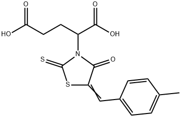 Pentanedioic acid, 2-[5-[(4-methylphenyl)methylene]-4-oxo-2-thioxo-3-thiazolidinyl]- Struktur