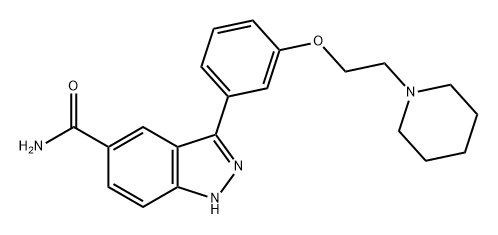 1H-Indazole-5-carboxamide, 3-[3-[2-(1-piperidinyl)ethoxy]phenyl]- Struktur