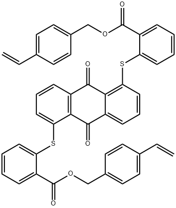 Benzoic acid, 2,2'-[(9,10-dihydro-9,10-dioxo-1,5-anthracenediyl)bis(thio)]bis-, bis[(4-ethenylphenyl)methyl] ester (9CI) Struktur