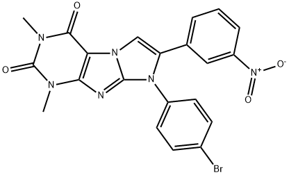 8-(4-Bromophenyl)-1,3-dimethyl-7-(3-nitrophenyl)-1H-imidazo[2,1-f]purine-2,4(3H,8H)-dione Struktur