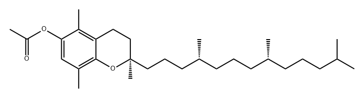 2H-1-Benzopyran-6-ol, 3,4-dihydro-2,5,8-trimethyl-2-[(4R,8R)-4,8,12-trimethyltridecyl]-, 6-acetate, (2R)- Struktur