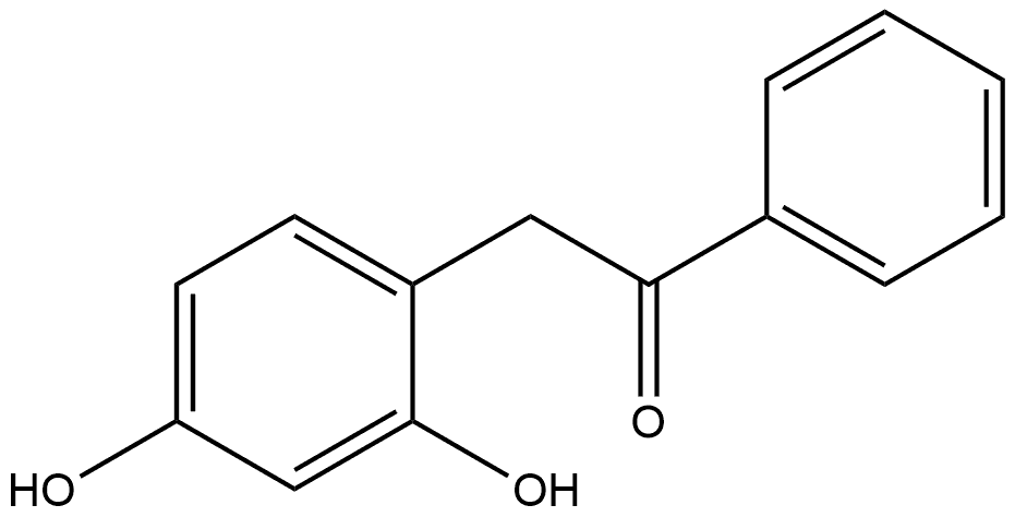 1-(2,4-dihydroxyphenyl)-2-phenylethan-1-one Struktur