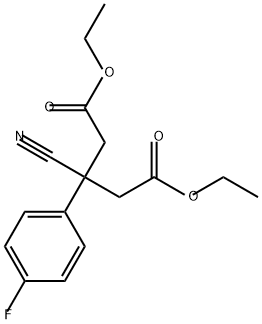 Pentanedioic acid, 3-cyano-3-(4-fluorophenyl)-, 1,5-diethyl ester Struktur