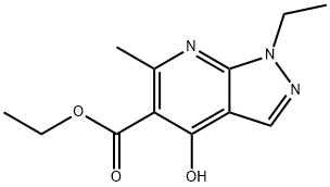 1H-Pyrazolo[3,4-b]pyridine-5-carboxylic acid, 1-ethyl-4-hydroxy-6-methyl-, ethyl ester Struktur