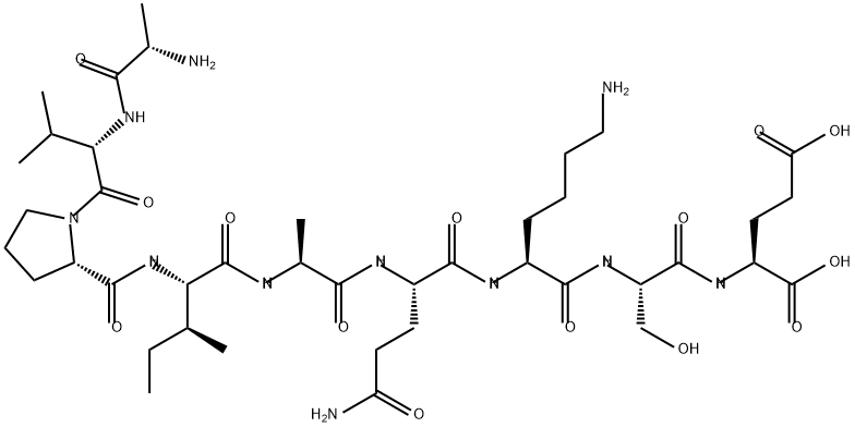 L-Glutamic acid, L-alanyl-L-valyl-L-prolyl-L-isoleucyl-L-alanyl-L-glutaminyl-L-lysyl-L-seryl- Struktur