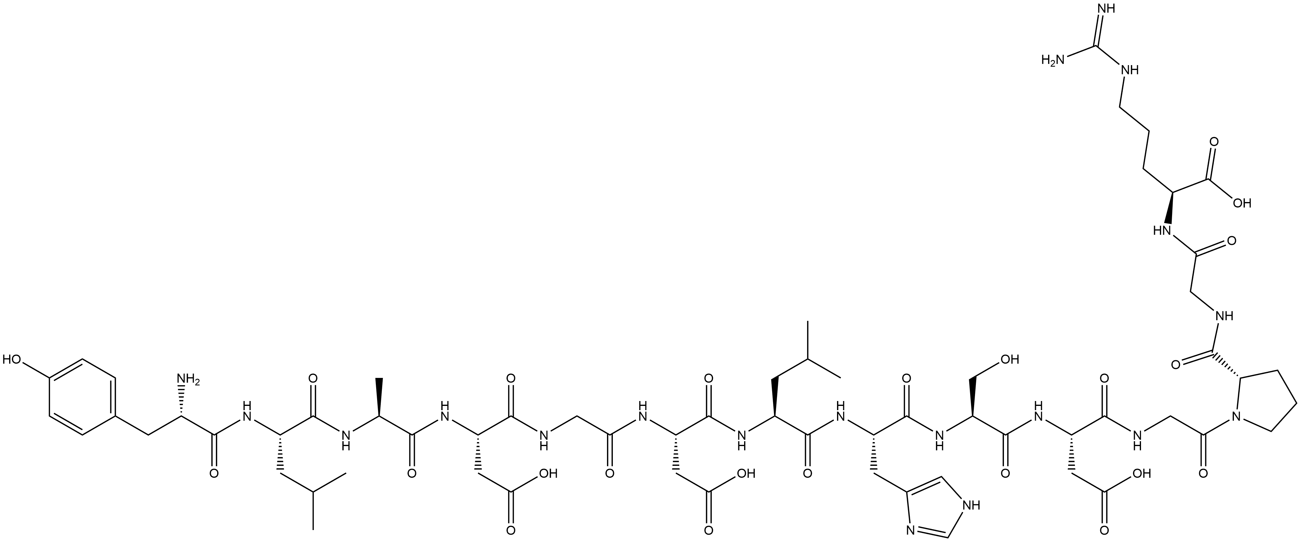 H-Tyr-Leu-Ala-Asp-Gly-Asp-Leu-His-Ser-Asp-Gly-Pro-Gly-Arg-OH Struktur