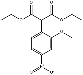 Propanedioic acid, 2-(2-methoxy-4-nitrophenyl)-, 1,3-diethyl ester Struktur