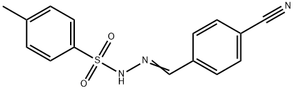 Benzenesulfonic acid, 4-methyl-, 2-[(4-cyanophenyl)methylene]hydrazide Struktur