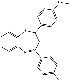 1,5-Benzothiazepine, 2,3-dihydro-2-(4-methoxyphenyl)-4-(4-methylphenyl)- Structure