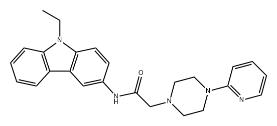 1-Piperazineacetamide, N-(9-ethyl-9H-carbazol-3-yl)-4-(2-pyridinyl)- Struktur