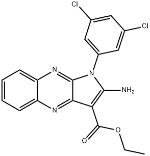 Ethyl 2-amino-1-(3,5-dichlorophenyl)-1H-pyrrolo[2,3-b]quinoxaline-3-carboxylate Struktur