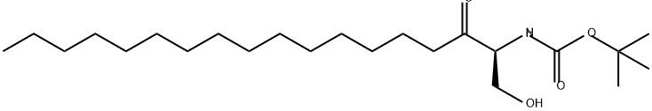 Carbamic acid, N-[(1S)-1-(hydroxymethyl)-2-oxoheptadecyl]-, 1,1-dimethylethyl ester Struktur