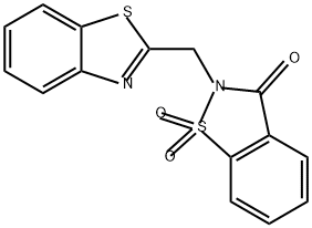 1,2-Benzisothiazol-3(2H)-one, 2-(2-benzothiazolylmethyl)-, 1,1-dioxide Struktur