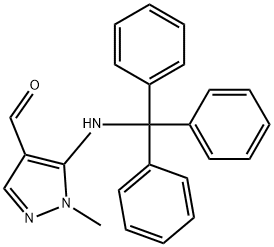 1H-Pyrazole-4-carboxaldehyde, 1-methyl-5-[(triphenylmethyl)amino]- Struktur