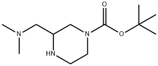 1-Piperazinecarboxylic acid, 3-[(dimethylamino)methyl]-, 1,1-dimethylethyl ester Struktur