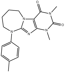 1,3-dimethyl-10-(4-methylphenyl)-6,7,8,9-tetrahydropurino[7,8-a][1,3]diazepine-2,4-dione Struktur