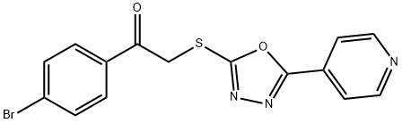 Ethanone, 1-(4-bromophenyl)-2-[[5-(4-pyridinyl)-1,3,4-oxadiazol-2-yl]thio]- Struktur