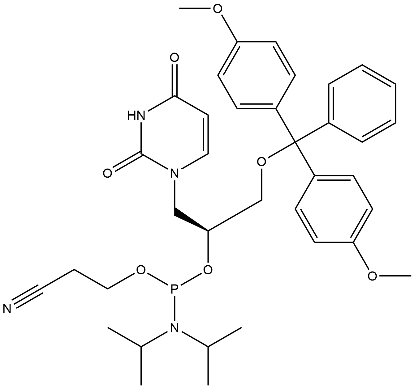 (S)-GNA-U-phosphoramidite Struktur