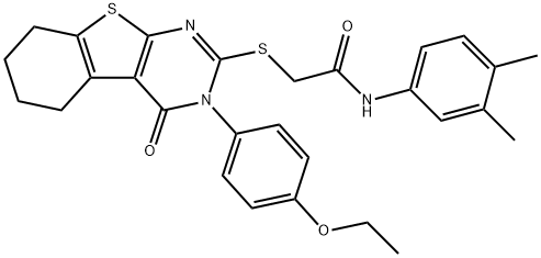 N-(3,4-dimethylphenyl)-2-[[3-(4-ethoxyphenyl)-4-oxo-5,6,7,8-tetrahydro-[1]benzothiolo[2,3-d]pyrimidin-2-yl]sulfanyl]acetamide Struktur