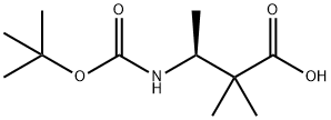 Butanoic acid, 3-[[(1,1-dimethylethoxy)carbonyl]amino]-2,2-dimethyl-, (3S)- Struktur