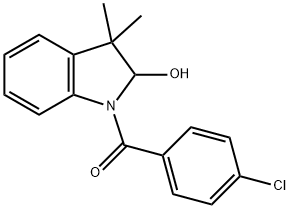 Methanone, (4-chlorophenyl)(2,3-dihydro-2-hydroxy-3,3-dimethyl-1H-indol-1-yl)- Struktur