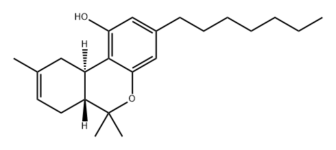 6H-Dibenzo[b,d]pyran-1-ol, 3-heptyl-6a,7,10,10a-tetrahydro-6,6,9-trimethyl-, (6aR,10aR)- Struktur