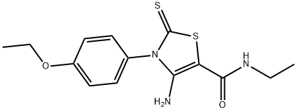 4-Amino-3-(4-ethoxyphenyl)-N-ethyl-2-thioxo-2,3-dihydro-1,3-thiazole-5-carboxamide Struktur