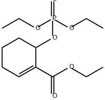 1-Cyclohexene-1-carboxylic acid, 6-[(diethoxyphosphinyl)oxy]-, ethyl ester Struktur