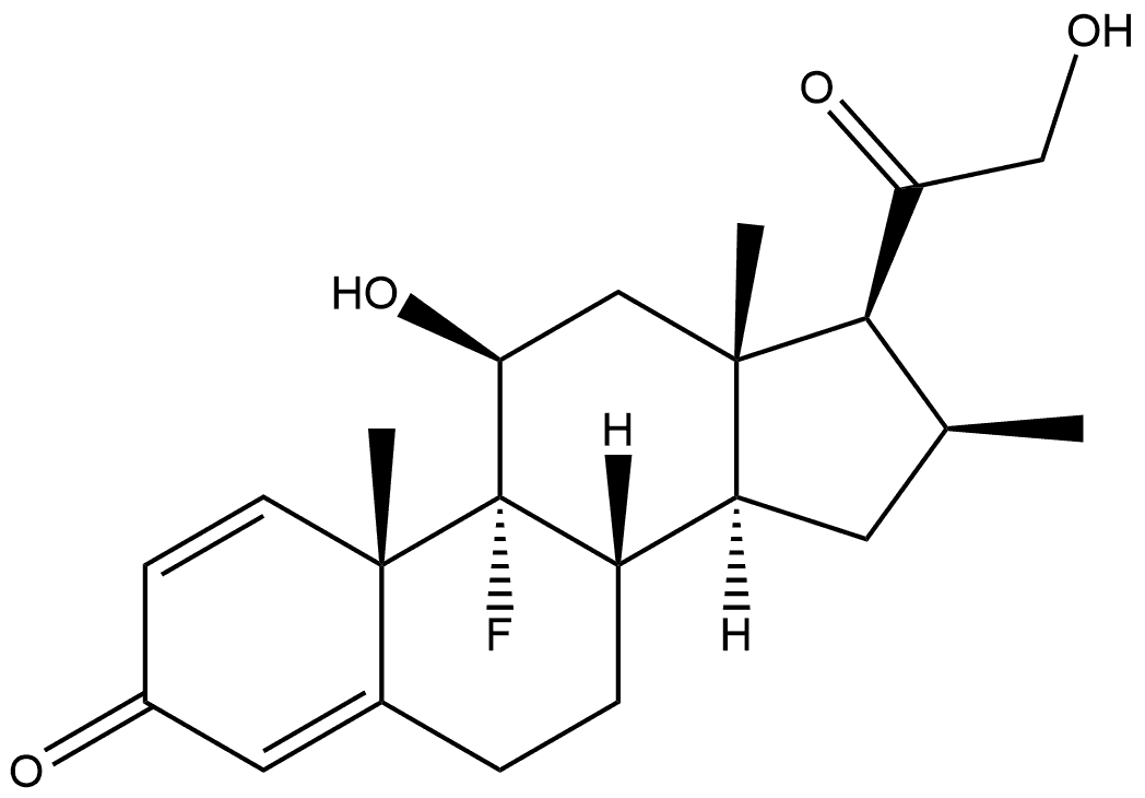 11β,21-Dihydroxy-9α-fluoro-16β-methyl-1,4-pregnadiene-3,20-dione Struktur