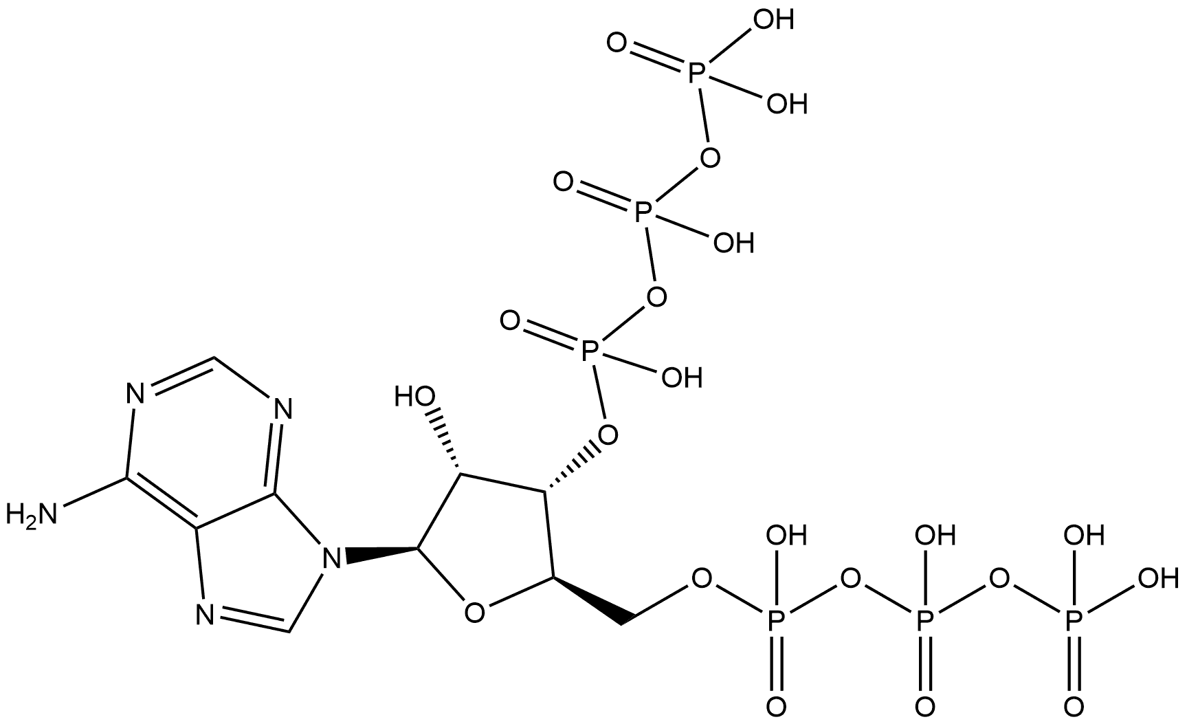 Adenosine 3'-(tetrahydrogen triphosphate), 5'-(tetrahydrogen triphosphate) (9CI) Struktur