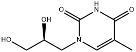 2,4(1H,3H)-Pyrimidinedione, 1-[(2S)-2,3-dihydroxypropyl]-5-methyl- Struktur