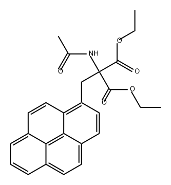 Propanedioic acid, 2-(acetylamino)-2-(1-pyrenylmethyl)-, 1,3-diethyl ester Struktur