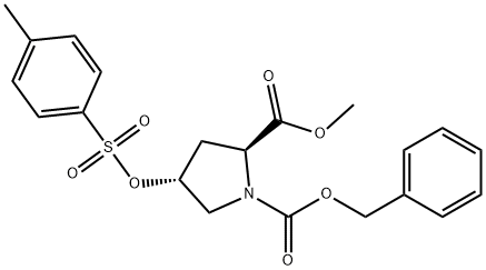 1,2-Pyrrolidinedicarboxylic acid, 4-[[(4-methylphenyl)sulfonyl]oxy]-, 2-methyl 1-(phenylmethyl) ester, (2S,4R)- Struktur