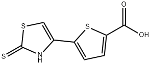 2-Thiophenecarboxylic acid, 5-(2,3-dihydro-2-thioxo-4-thiazolyl)- Struktur