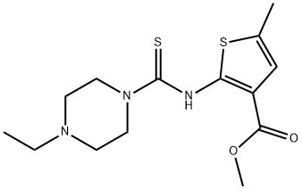 methyl 2-(4-ethylpiperazine-1-carbothioamido)-5-methylthiophene-3-carboxylate Struktur