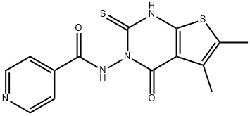 N-(5,6-dimethyl-4-oxo-2-sulfanylidene-1H-thieno[2,3-d]pyrimidin-3-yl)pyridine-4-carboxamide Struktur