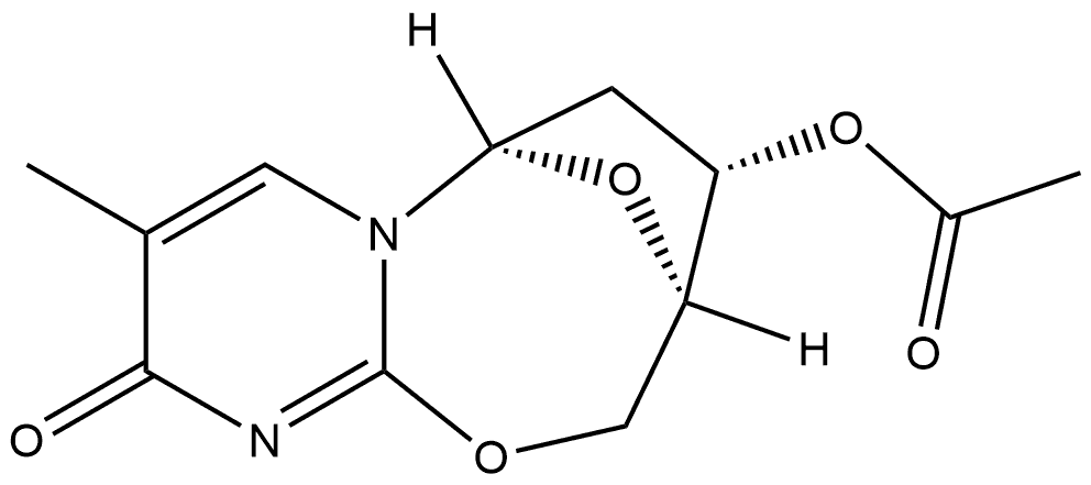 6,9-Epoxy-2H,6H-pyrimido[2,1-b][1,3]oxazocin-2-one, 8-(acetyloxy)-7,8,9,10-tetrahydro-3-methyl-, [6R-(6α,8α,9α)]- (9CI)