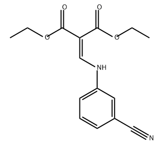 Propanedioic acid, 2-[[(3-cyanophenyl)amino]methylene]-, 1,3-diethyl ester Struktur