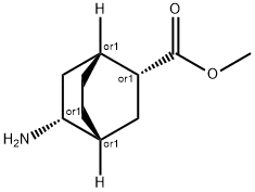 Bicyclo[2.2.2]octane-2-carboxylic acid, 5-amino-, methyl ester, (1R,2R,4R,5R)-rel- Struktur