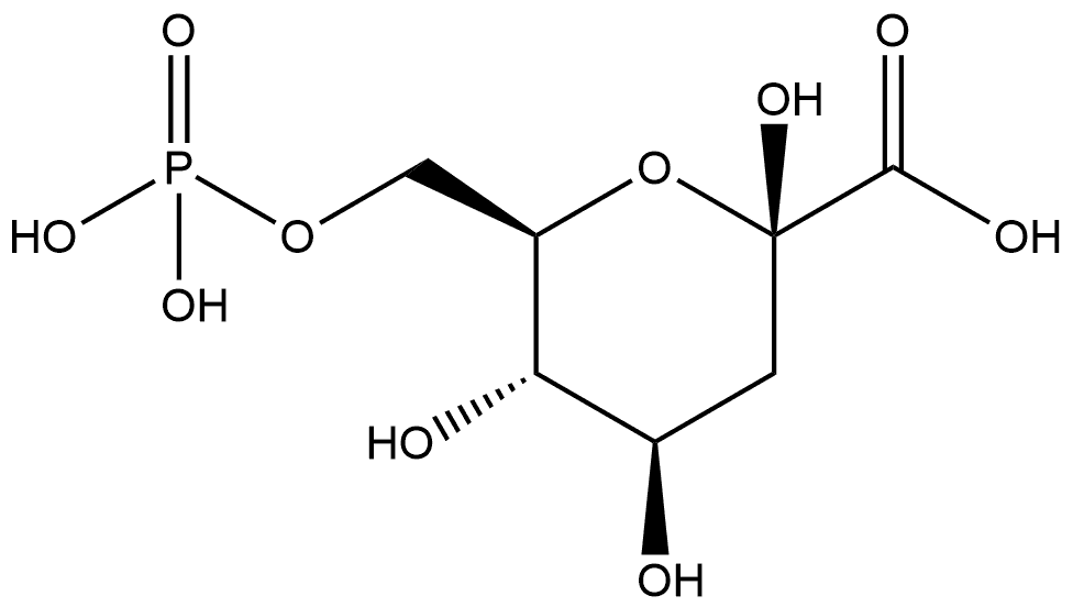 α-D-arabino-2-Heptulopyranosonic acid, 3-deoxy-, 7-(dihydrogen phosphate) Struktur