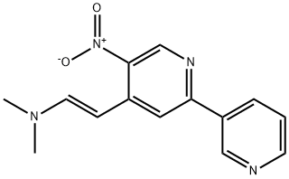 Ethenamine, N,N-dimethyl-2-(5-nitro[2,3'-bipyridin]-4-yl)-, (1E)- Struktur