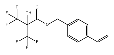 Propanoic acid, 3,3,3-trifluoro-2-hydroxy-2-(trifluoromethyl)-, (4-ethenylphenyl)methyl ester Struktur