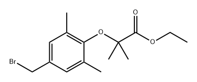 Propanoic acid, 2-[4-(bromomethyl)-2,6-dimethylphenoxy]-2-methyl-, ethyl ester Struktur