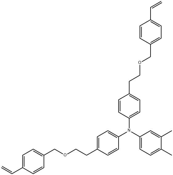 Benzenamine, N,N-bis[4-[2-[(4-ethenylphenyl)methoxy]ethyl]phenyl]-3,4-dimethyl- Struktur