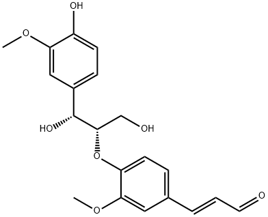 2-Propenal, 3-[4-[(1S,2R)-2-hydroxy-2-(4-hydroxy-3-methoxyphenyl)-1-(hydroxymethyl)ethoxy]-3-methoxyphenyl]-, (2E)- Struktur