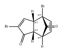 4,7-Methano-1H-indene-1,8-dione, 2,4-dibromo-3a,4,7,7a-tetrahydro-, (3aR,4R,7R,7aS)-rel- Struktur