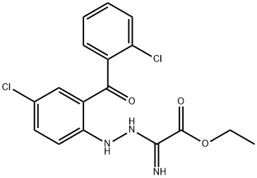 Acetic acid, 2-[2-[4-chloro-2-(2-chlorobenzoyl)phenyl]hydrazinyl]-2-imino-, ethyl ester