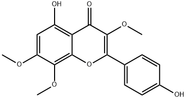 4H-1-Benzopyran-4-one, 5-hydroxy-2-(4-hydroxyphenyl)-3,7,8-trimethoxy- Struktur