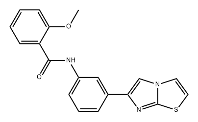 Benzamide, N-(3-imidazo[2,1-b]thiazol-6-ylphenyl)-2-methoxy- Struktur